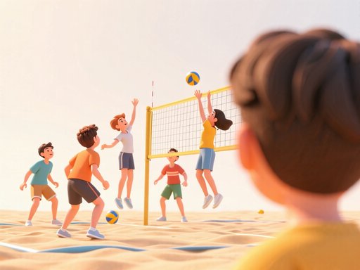 play beach volleyball单词图片