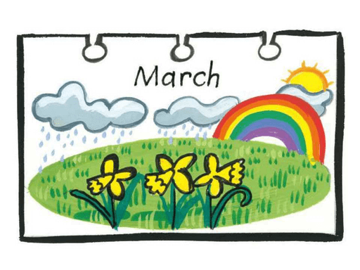 March单词图片