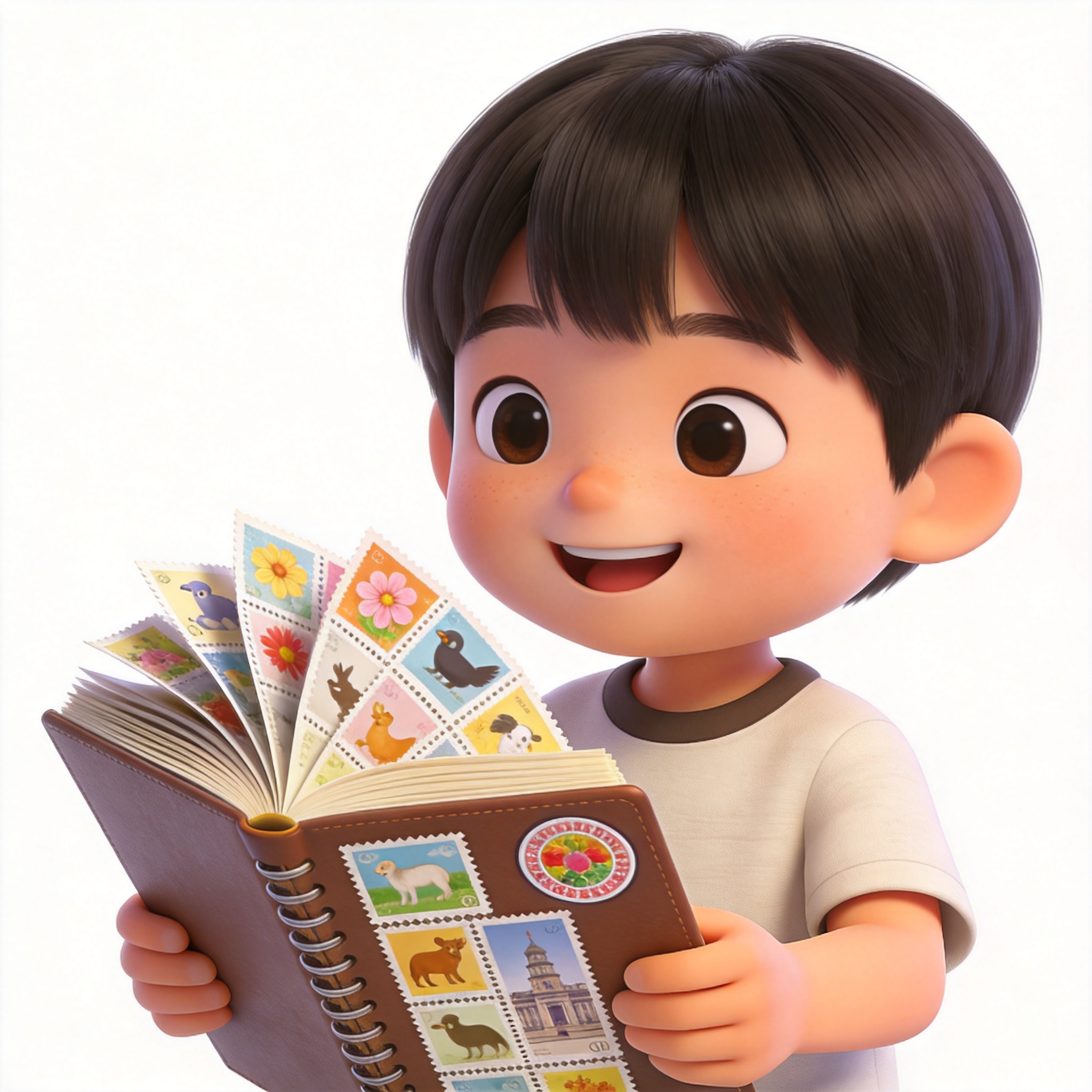 collects stamps单词图片