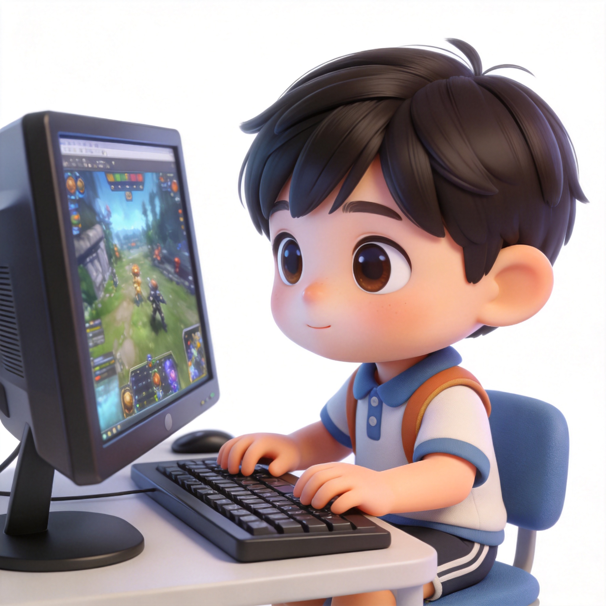 play computer games单词图片