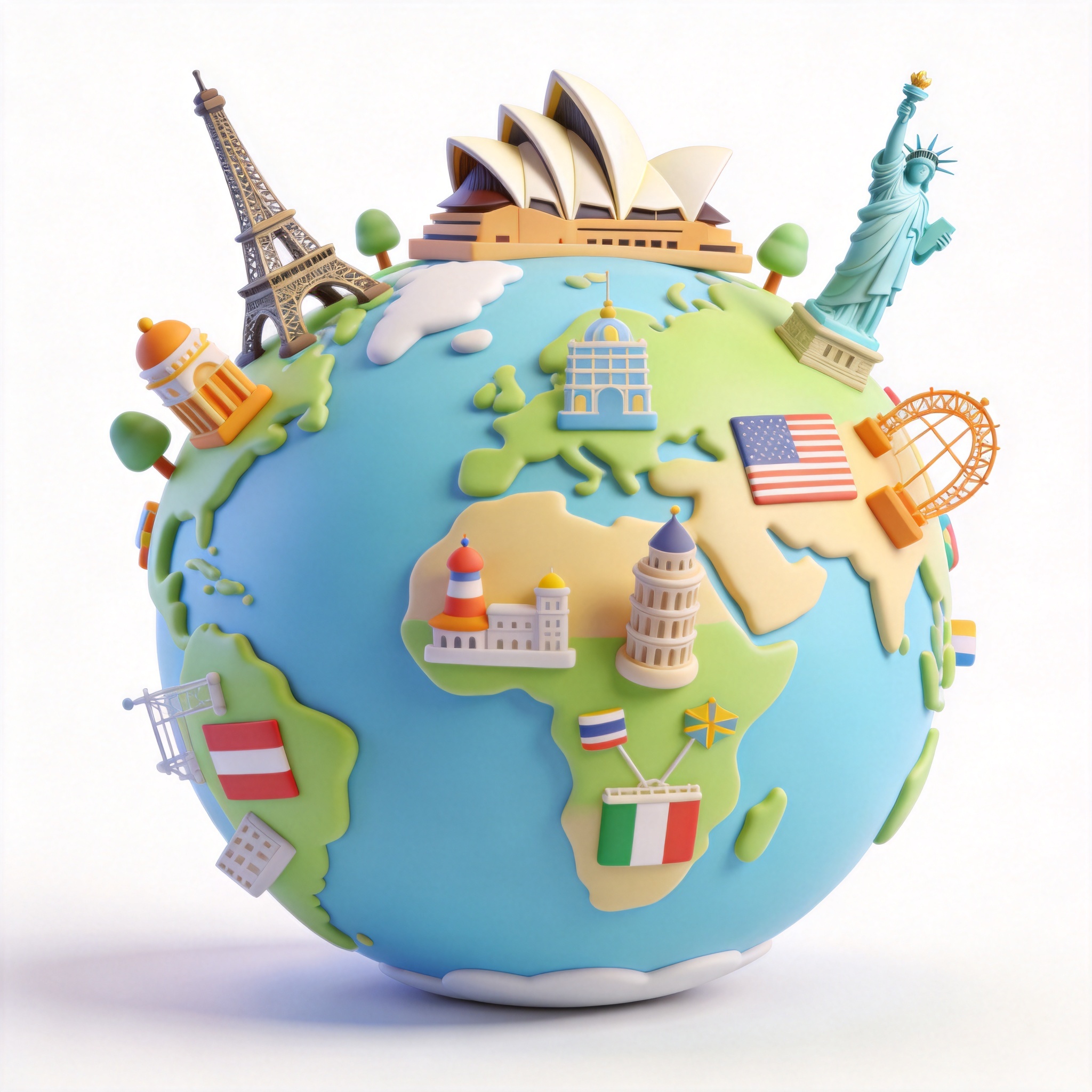 around the world单词图片