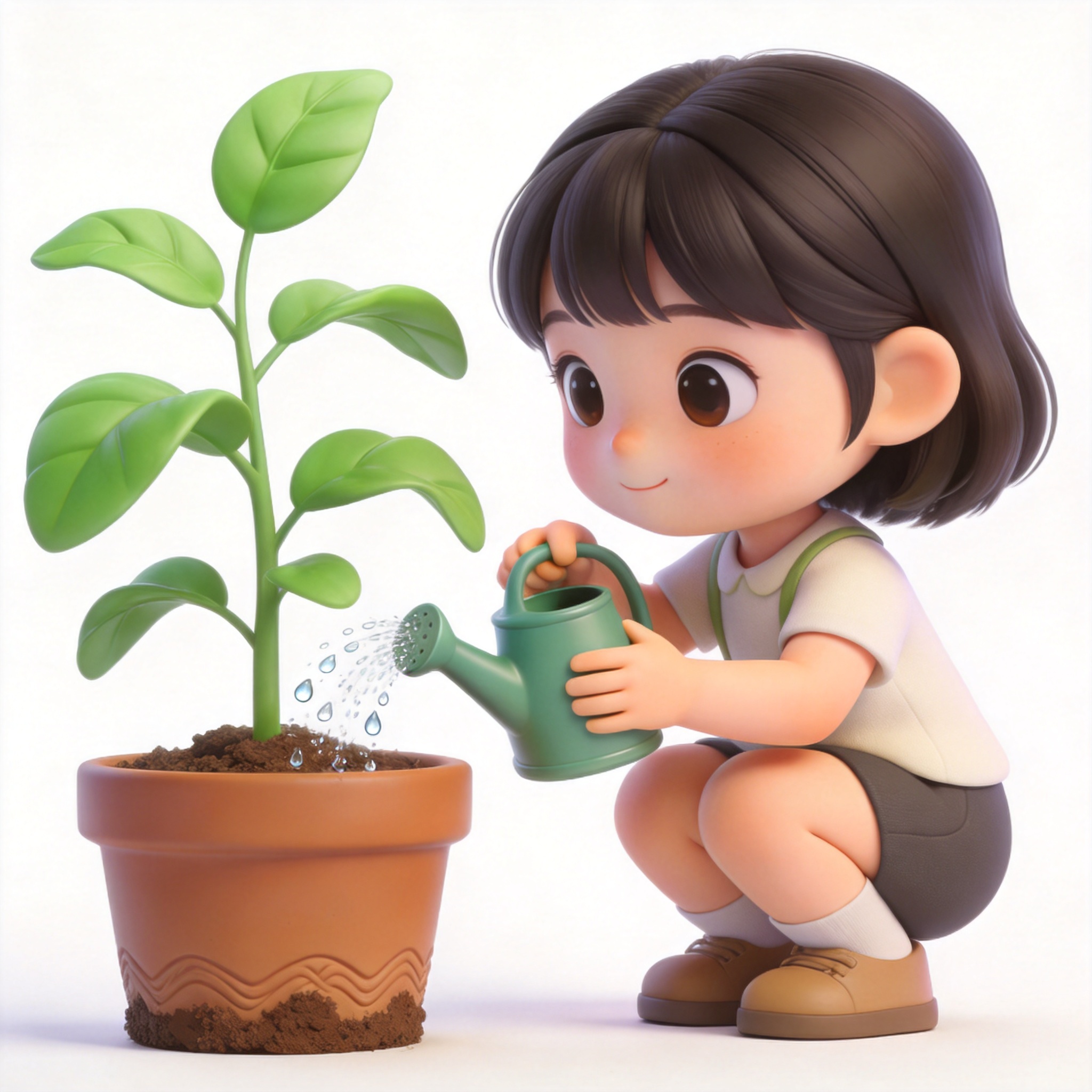 water the plants单词图片