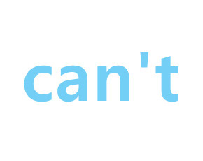 can't=cannot单词图片