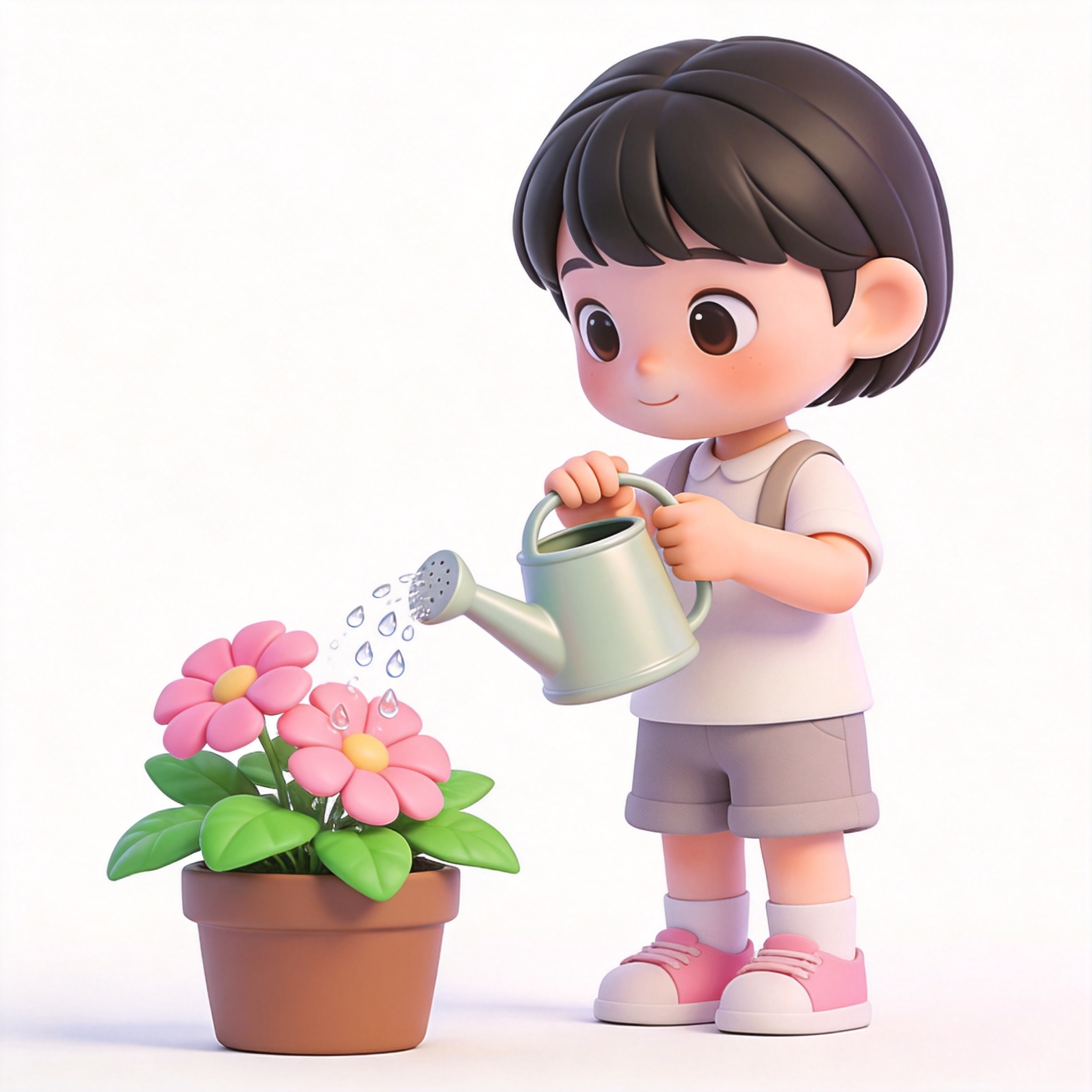 water the flowers单词图片