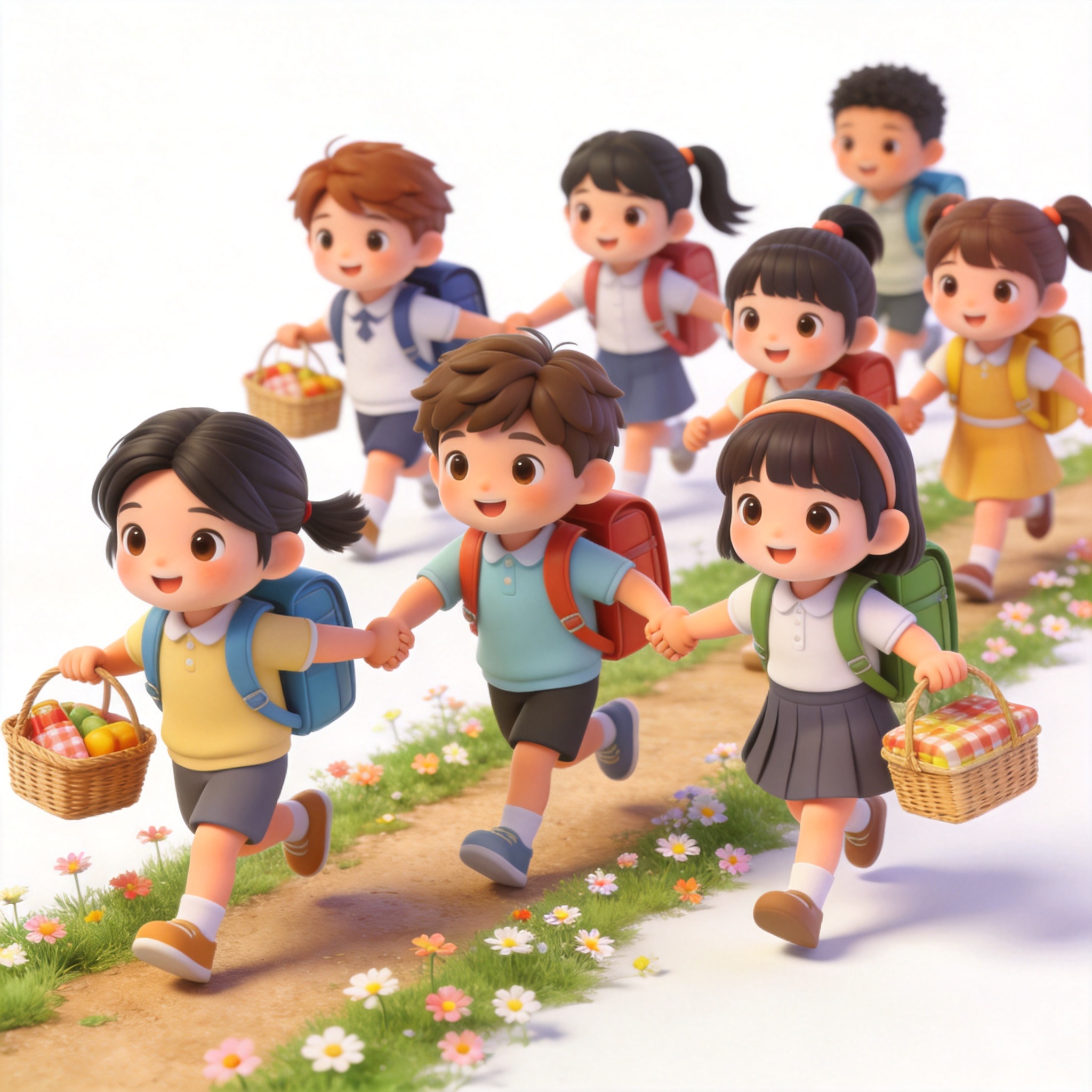 go on spring outings单词图片