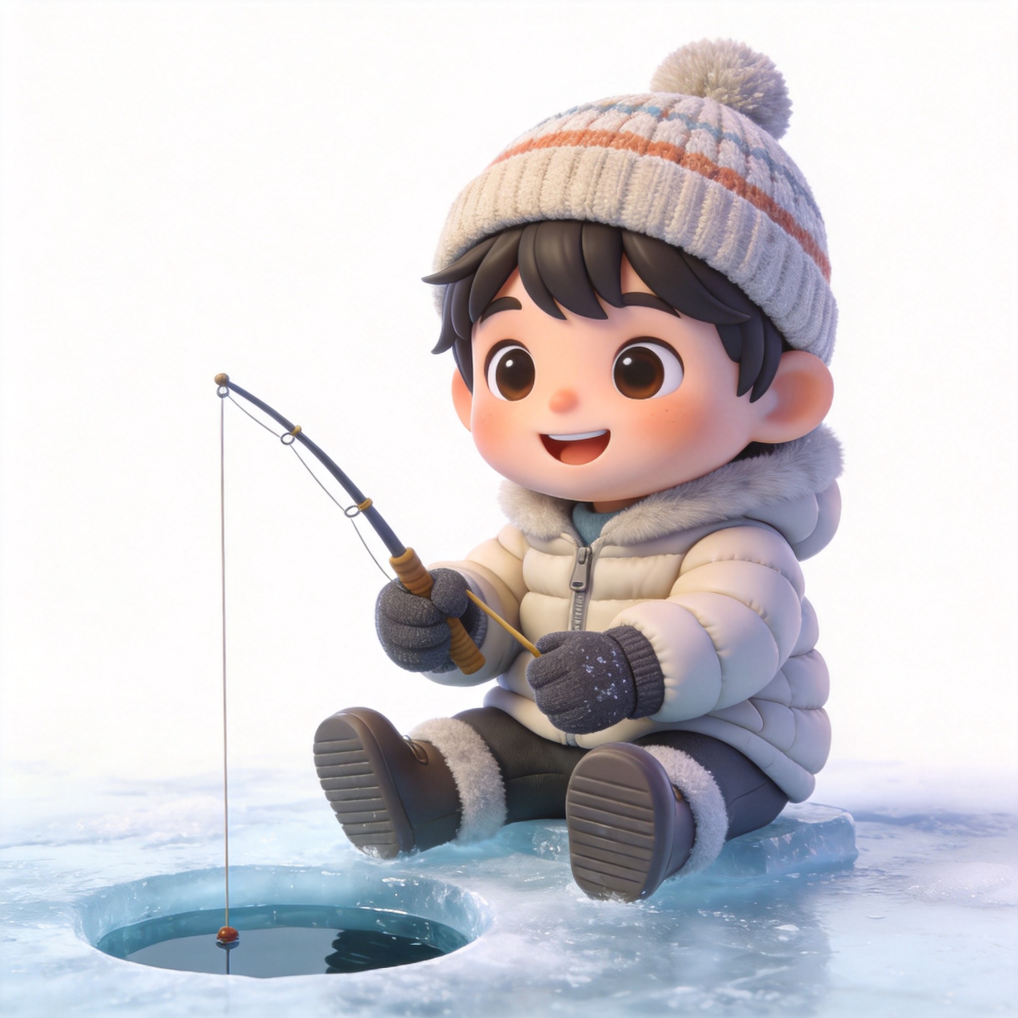 ice fishing单词图片