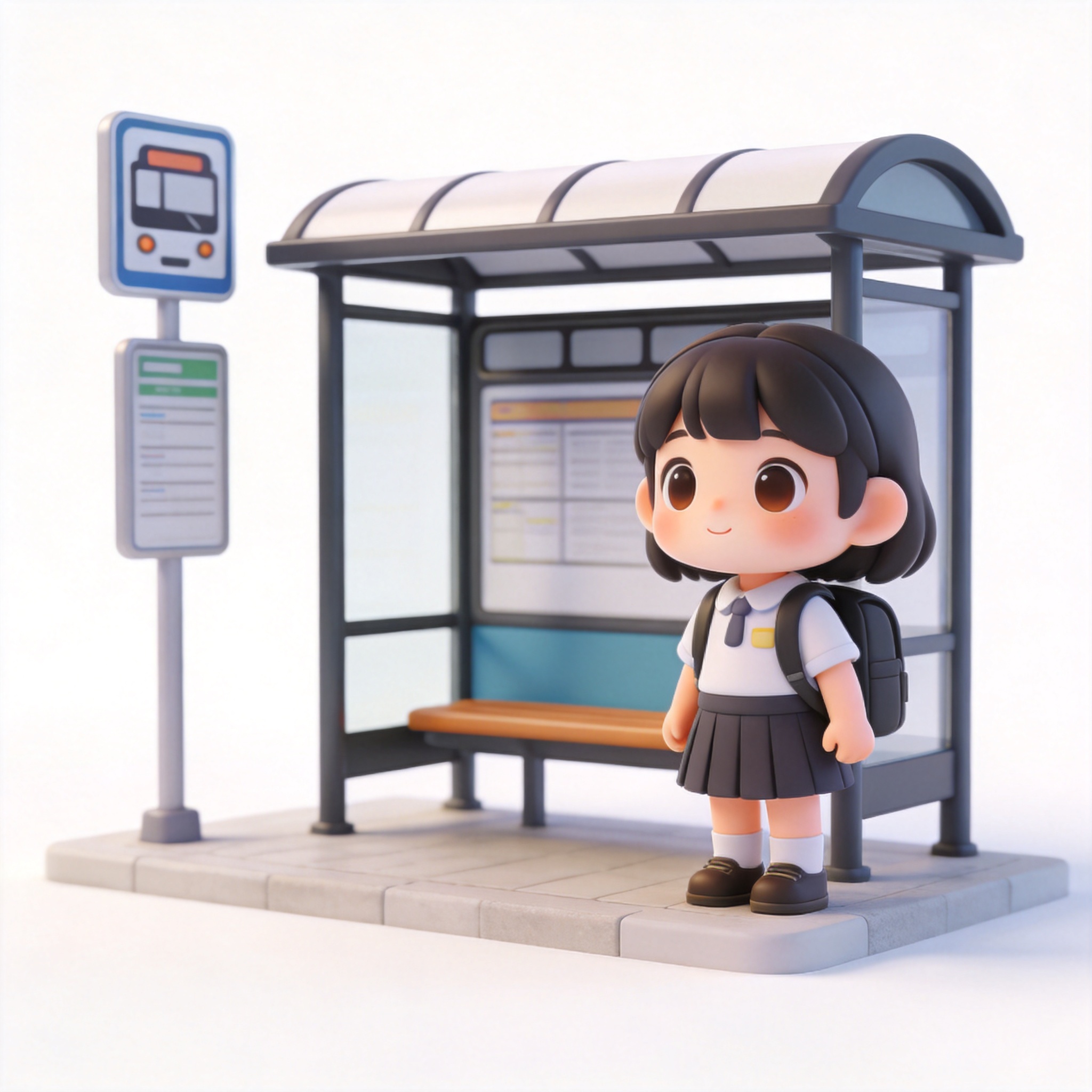 at the bus stop单词图片