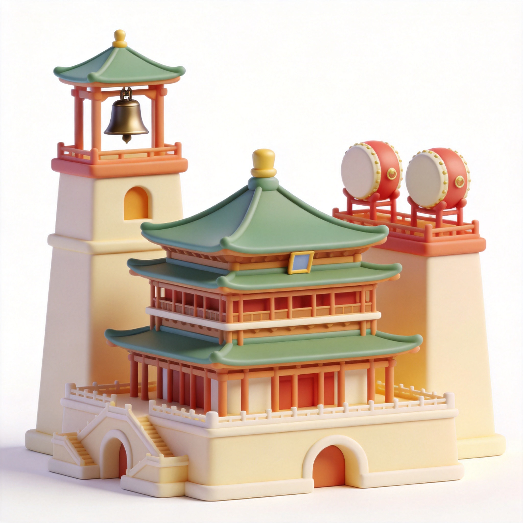Bell and Drum Towers单词图片